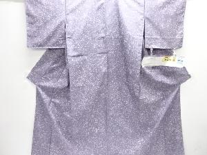 未使用品　仕立て上がり　白山紬　のり散らし模様着物